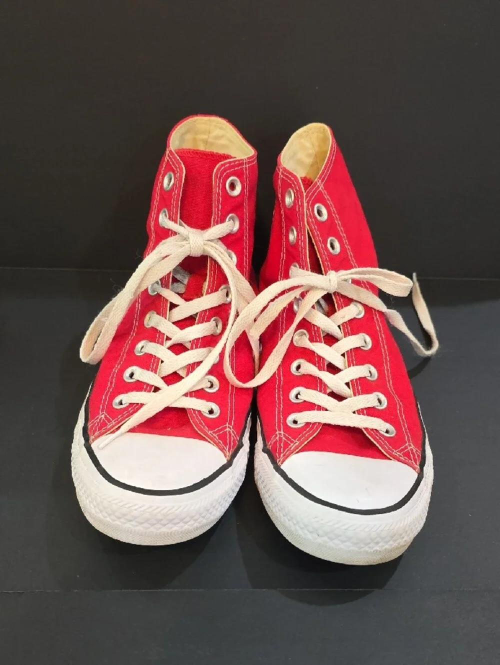 Converse High Top All Star Sneakers in Red with White Accents Size 10